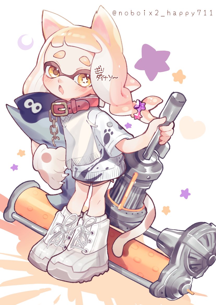 inkling player character and inkling girl (splatoon and 1 more) drawn by nobix2_happy711
