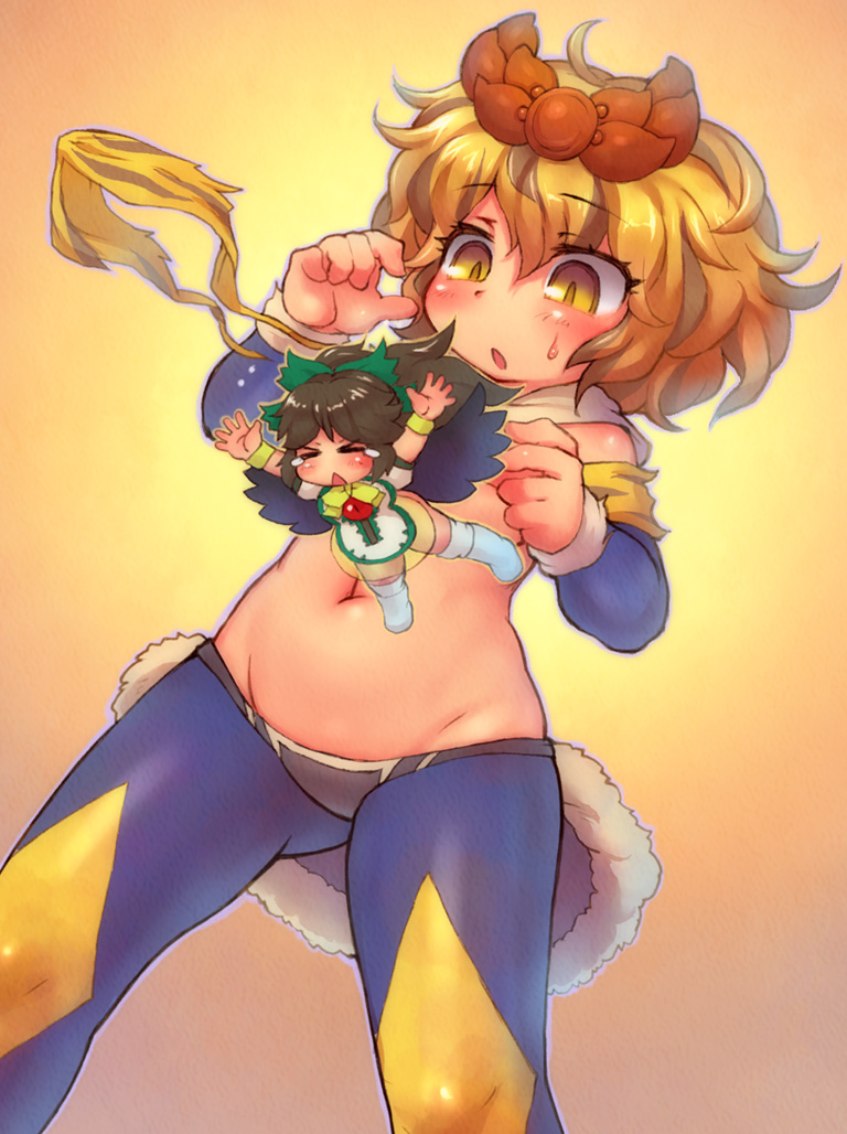 reiuji utsuho and toramaru shou (touhou and 1 more) drawn by sankuma
