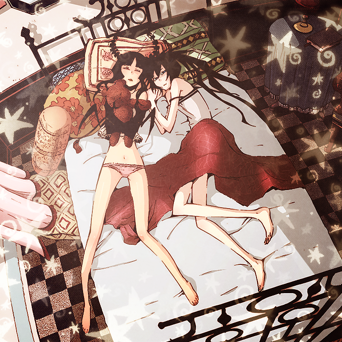black rock shooter, dead master, and dead (black rock shooter and 1 more) drawn by rika-tyan and suzuki_sanami