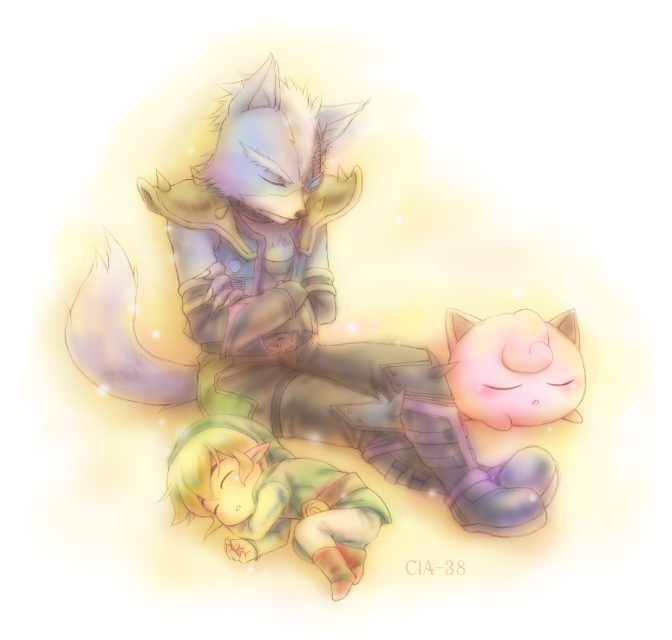 link, jigglypuff, toon link, and wolf o'donnell (pokemon and 3 more) drawn by cia_38