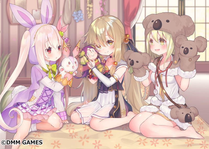 usagigoke, koonitabirako, gogyou, and yuukari (flower knight girl and 1 more) drawn by suzuho_hotaru