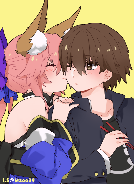 tamamo, tamamo no mae, and kishinami hakuno (fate and 2 more) drawn by osakana_(rrg0123)