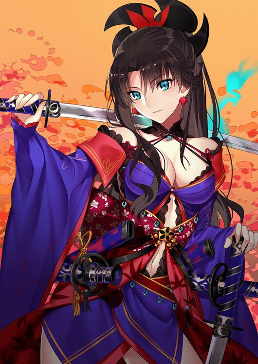 tohsaka rin and miyamoto musashi (fate and 2 more) drawn by yaoshi_jun