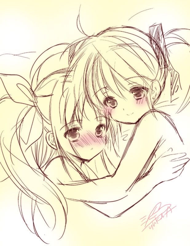 fate testarossa and takamachi nanoha (lyrical nanoha and 2 more) drawn by azuma_yuki
