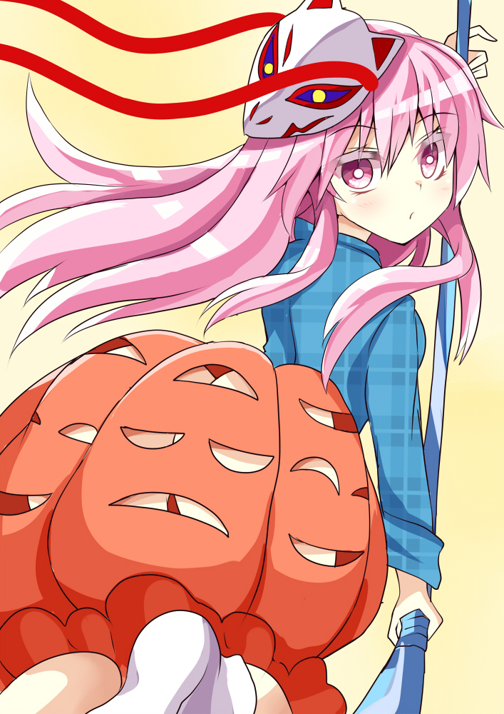 hata no kokoro (touhou) drawn by keyaki_chimaki