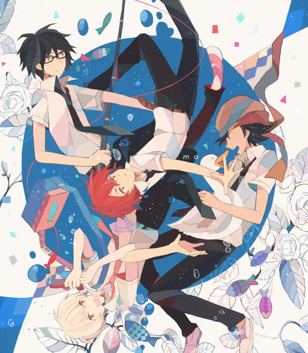 haru, sanada yuki, usami natsuki, akira agarkar yamada, and tapioka (tsuritama) drawn by kashi_(number)