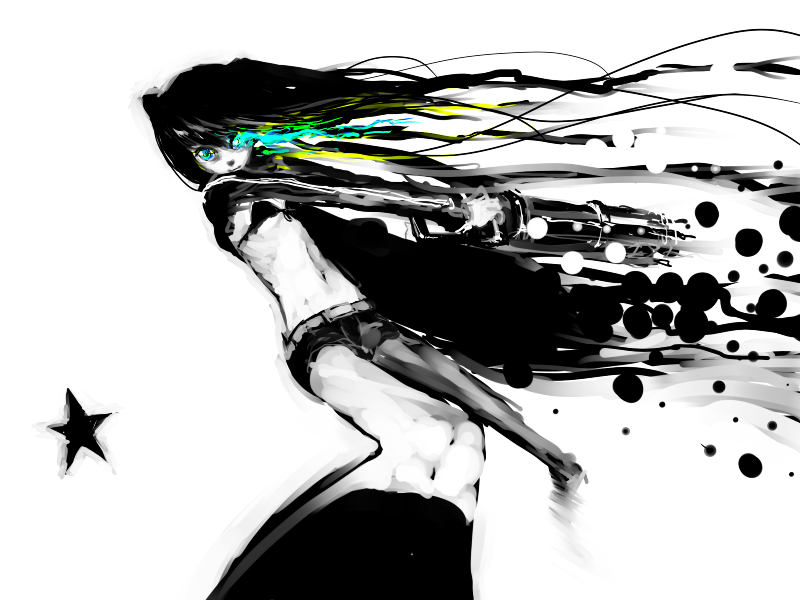 black rock shooter (black rock shooter) drawn by mochihada