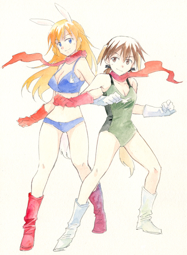 gertrud barkhorn and charlotte e. yeager (world witches series and 1 more) drawn by agahari