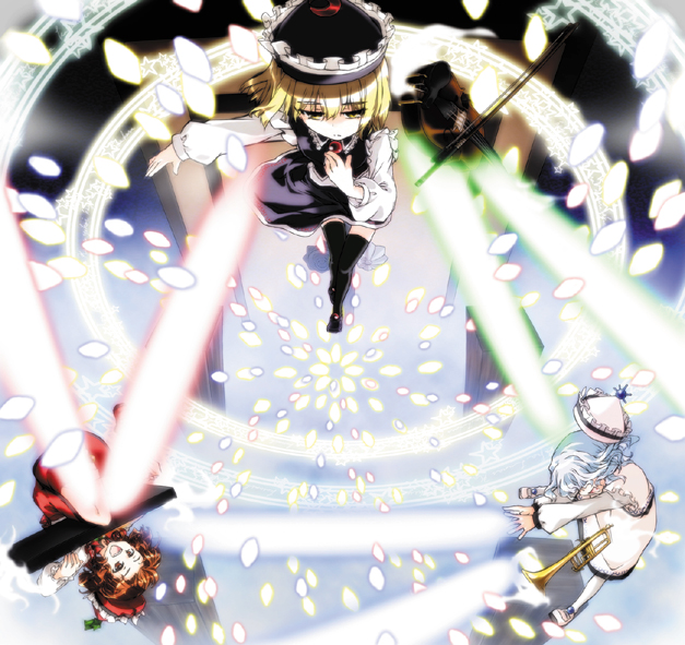 lunasa prismriver, merlin prismriver, and lyrica prismriver (touhou and 1 more) drawn by hiyorimi
