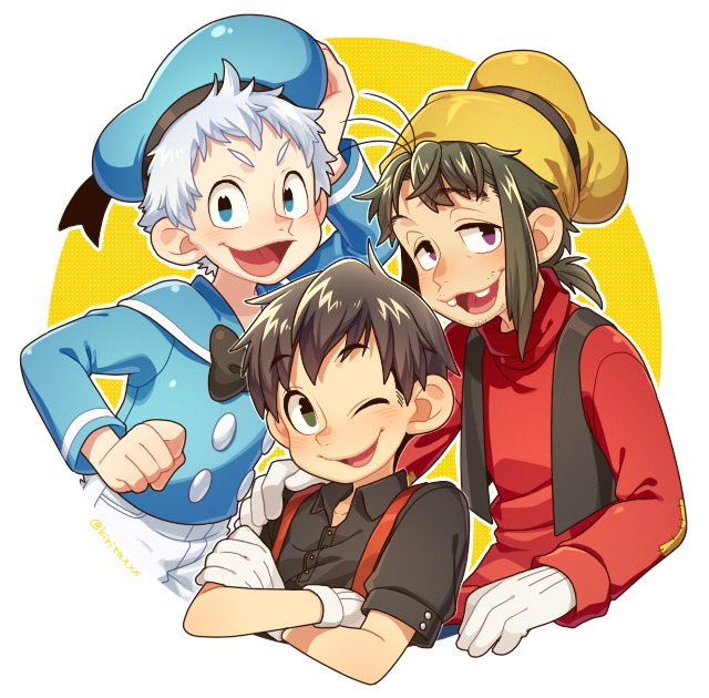 mickey mouse, donald duck, and goofy (mickey mouse & friends) drawn by kiri_futoshi