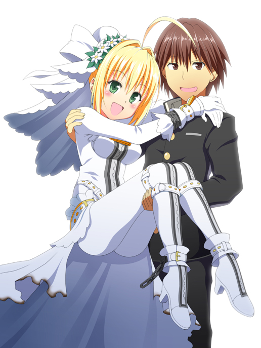 nero claudius and kishinami hakuno (fate and 2 more) drawn by ookami_maito