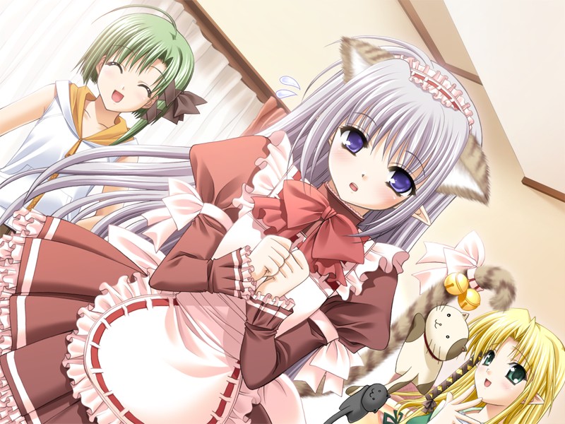 shigure asa, primula, and kareha (shuffle!) drawn by nishimata_aoi and suzuhira_hiro