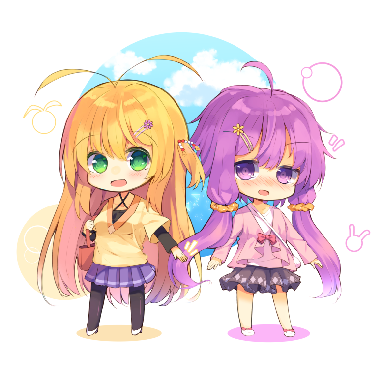 yuzuki yukari and tsurumaki maki (vocaloid and 1 more) drawn by hopepe