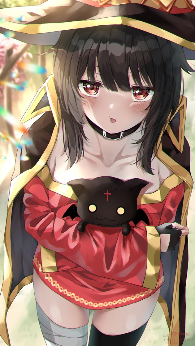megumin and chomusuke (kono subarashii sekai ni shukufuku wo!) drawn by shirubaa