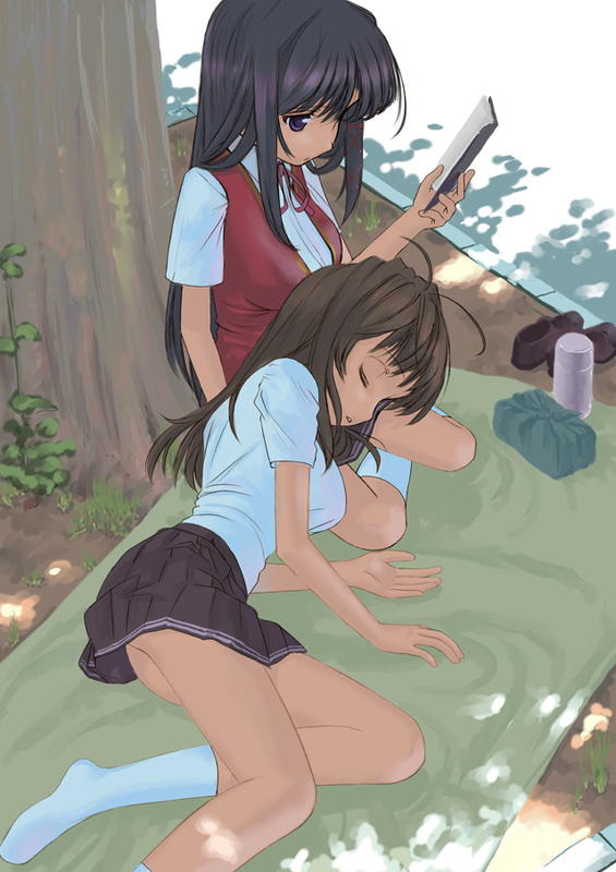 yuuki haruna and kuze kiriha (fortune arterial) drawn by mocha_(snowflake)