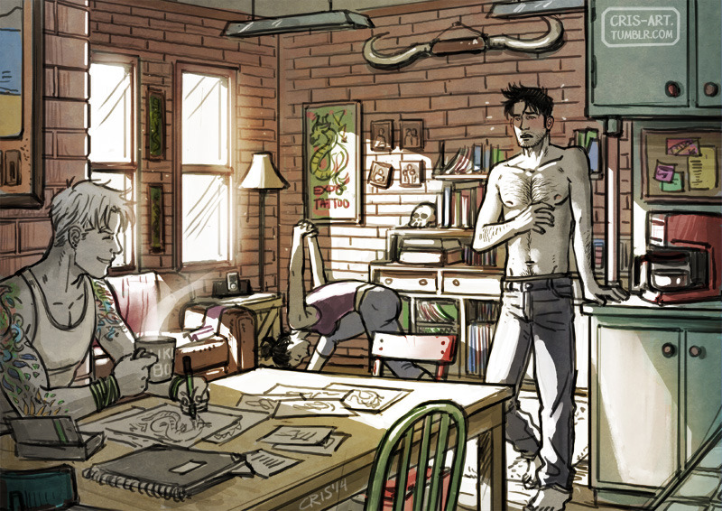 wiccan, kate bishop, and tommy shepherd (marvel and 1 more) drawn by cris_art