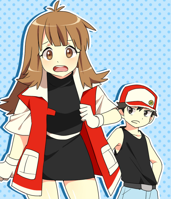 red and green (pokemon and 1 more) drawn by pumpkinpan
