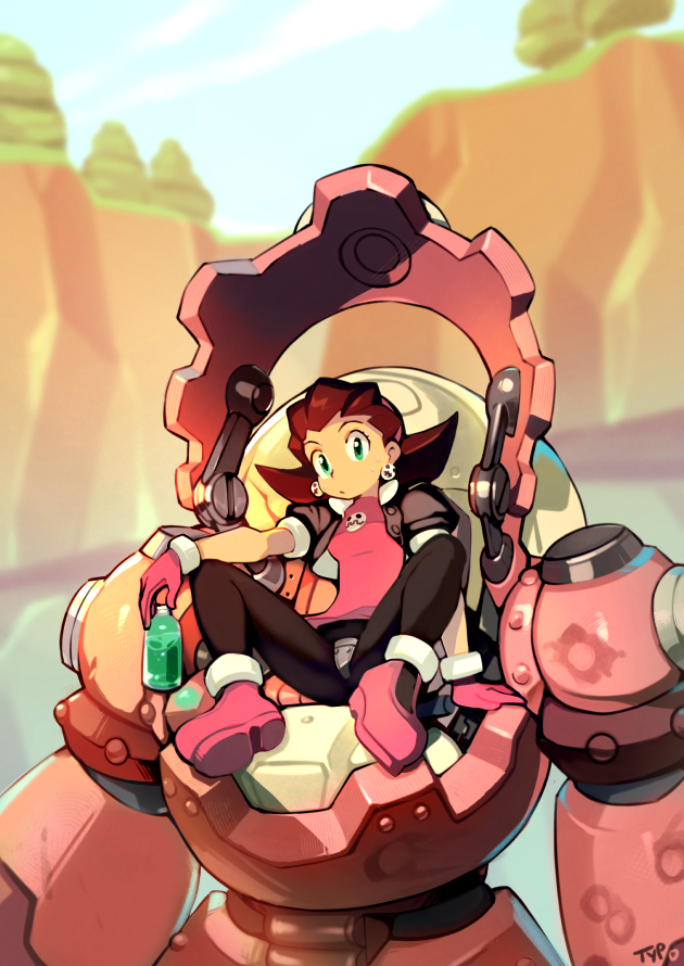 tron bonne (mega man and 1 more) drawn by optionaltypo