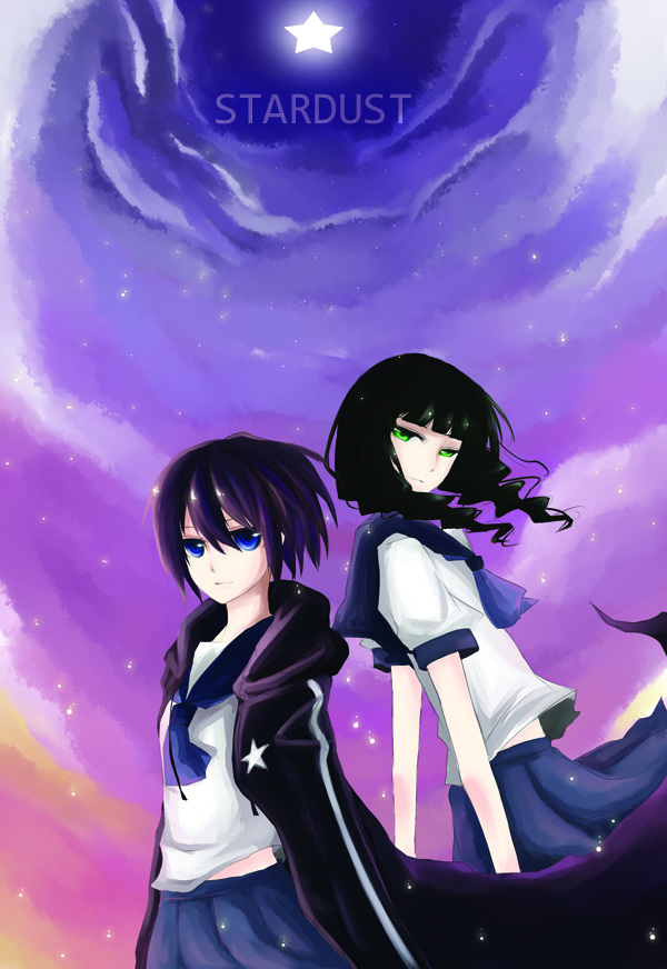 black rock shooter, dead master, kuroi mato, and takanashi yomi (black rock shooter) drawn by lyrah777