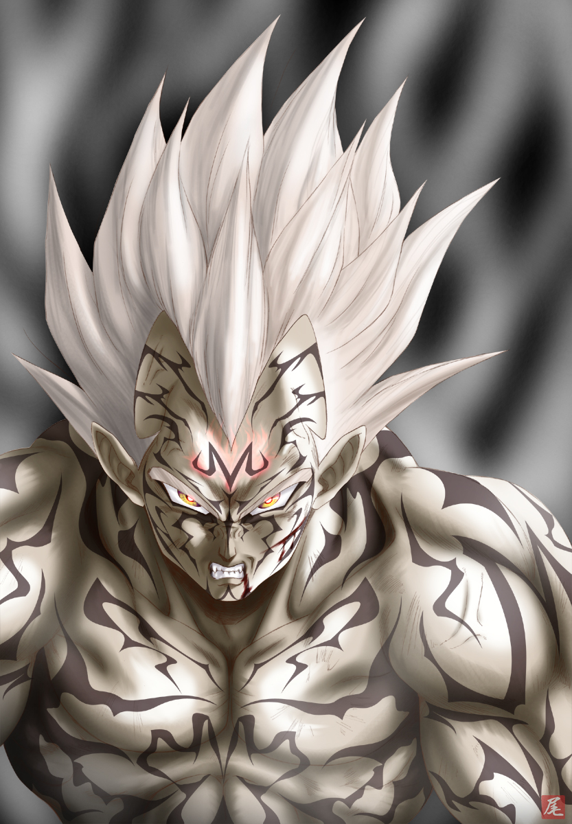 vegeta and majin vegeta (dragon ball and 1 more) drawn by ogapiyo