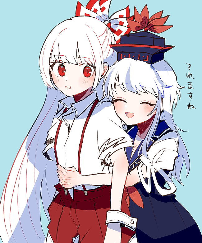 fujiwara no mokou and kamishirasawa keine (touhou) drawn by itomugi-kun