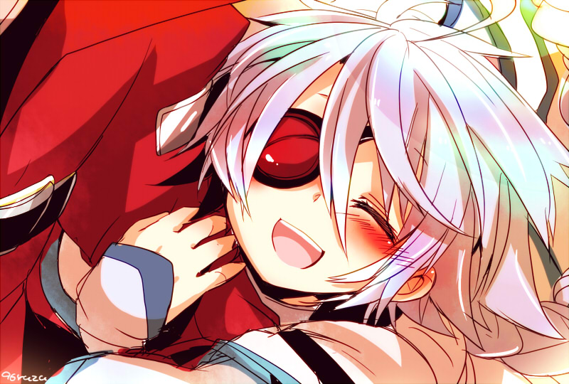 ragna the bloodedge and nu-13 (blazblue) drawn by kuro_yuzu