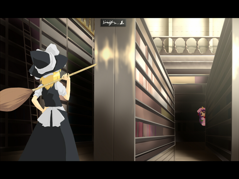 kirisame marisa and patchouli knowledge (touhou) drawn by fuji-k