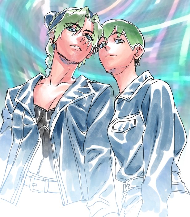 kujo jolyne and foo fighters (jojo no kimyou na bouken and 1 more) drawn by jeonjin_(mynamebazin)