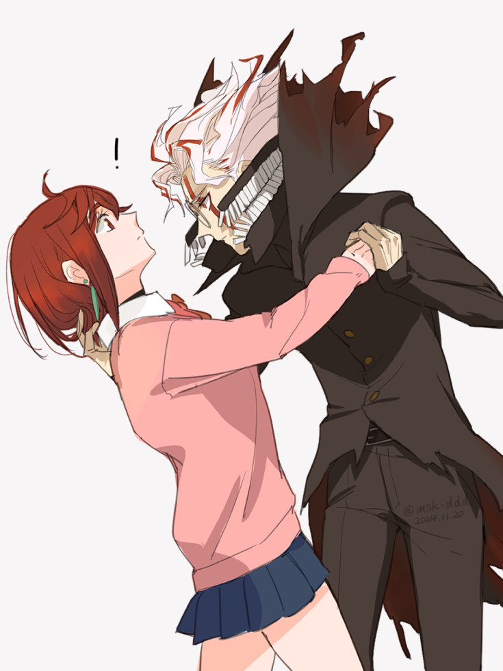 ayase momo and takakura ken (dandadan) drawn by msk_ddd