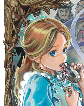 alice and queen of hearts (alice's adventures in wonderland) drawn by murata_yuusuke