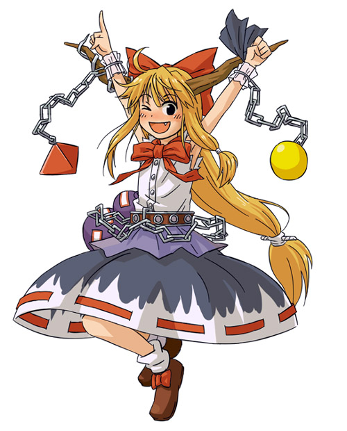 ibuki suika (touhou) drawn by kannari