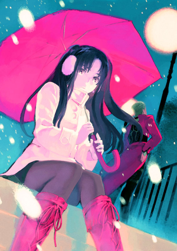 tohsaka rin and archer (fate and 1 more) drawn by fujikawa_akira