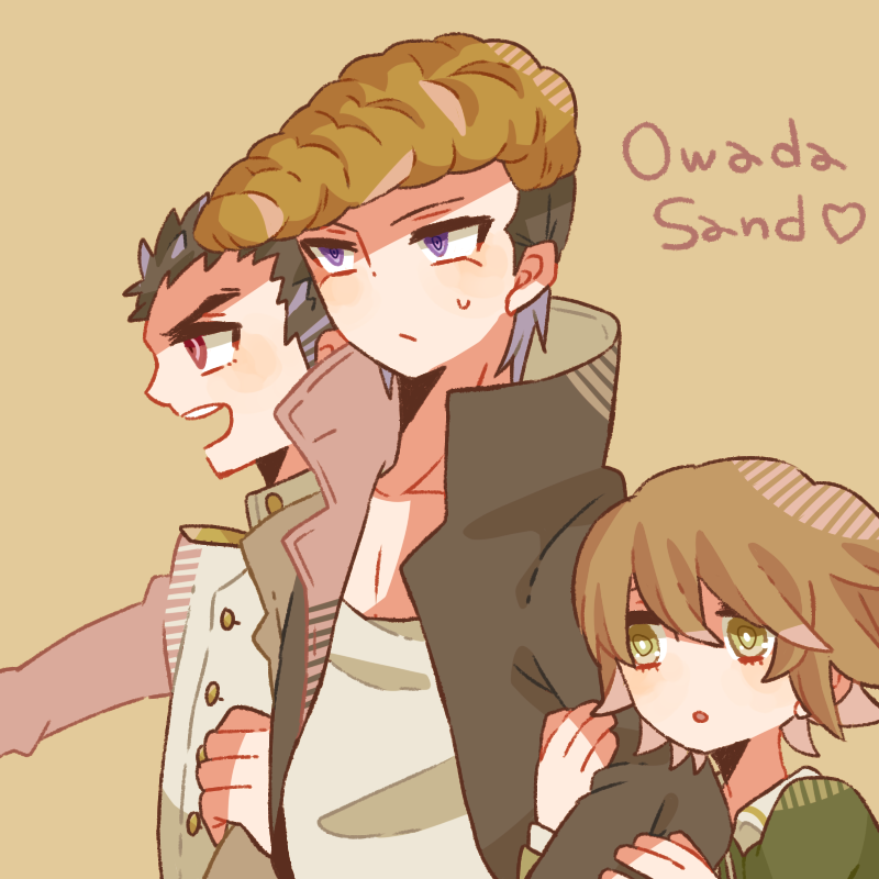 fujisaki chihiro, ishimaru kiyotaka, and owada mondo (danganronpa and 1 more) drawn by yamu_(chuuuu_xx)