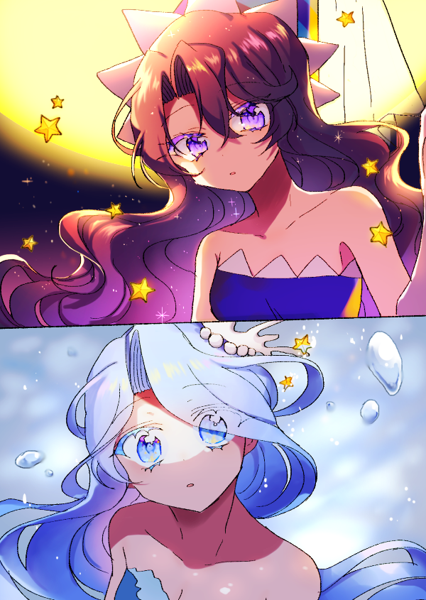 moonlight cookie and sea fairy cookie (cookie run) drawn by buchu14569590