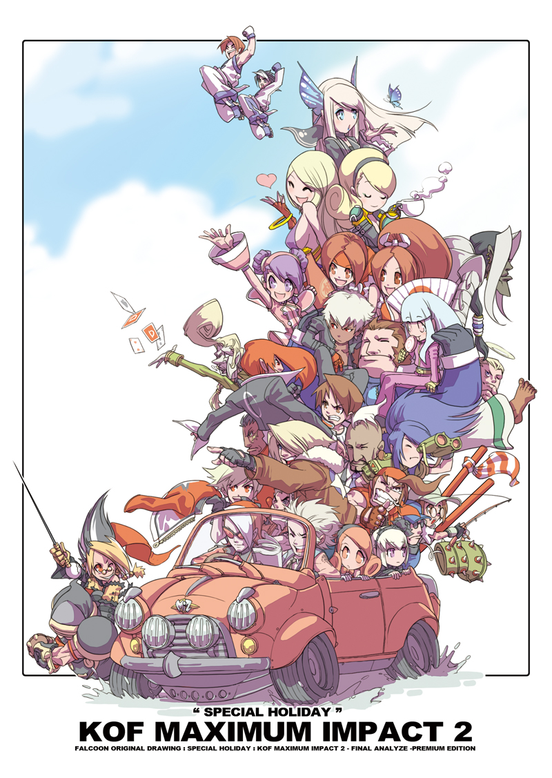 shiranui mai, leona heidern, kula diamond, yuri sakazaki, terry bogard, and 30 more (the king of fighters and 8 more) drawn by falcoon