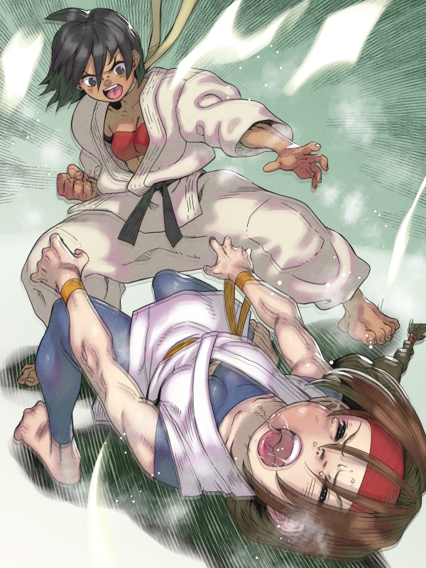 makoto and yuri sakazaki (street fighter and 1 more) drawn by soon_(c-u-soon)
