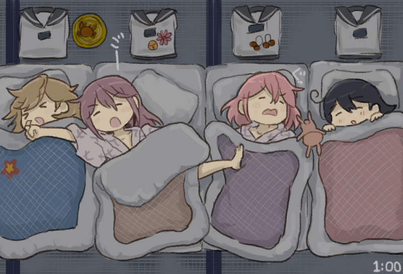 ushio, akebono, sazanami, and oboro (kantai collection) drawn by saiguchi_otoufu