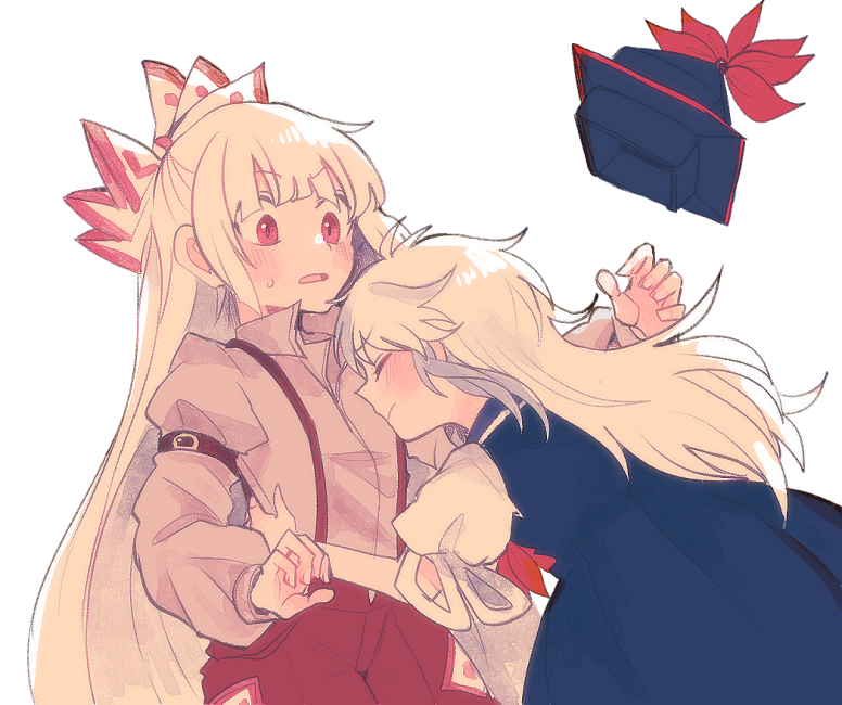 fujiwara no mokou and kamishirasawa keine (touhou) drawn by itomugi-kun
