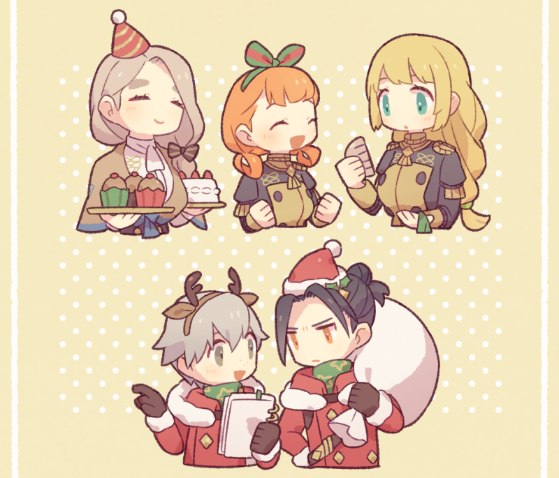 ingrid brandl galatea, mercedes von martritz, felix hugo fraldarius, annette fantine dominic, and ashe ubert (fire emblem and 1 more) drawn by haconeri