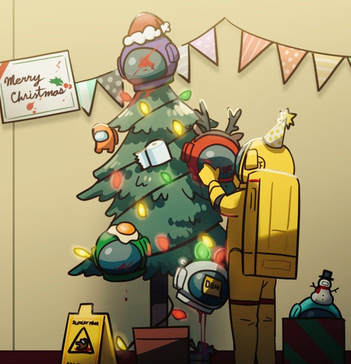 crewmate, yellow, red, white, green, and 2 more (among us) drawn by shusam