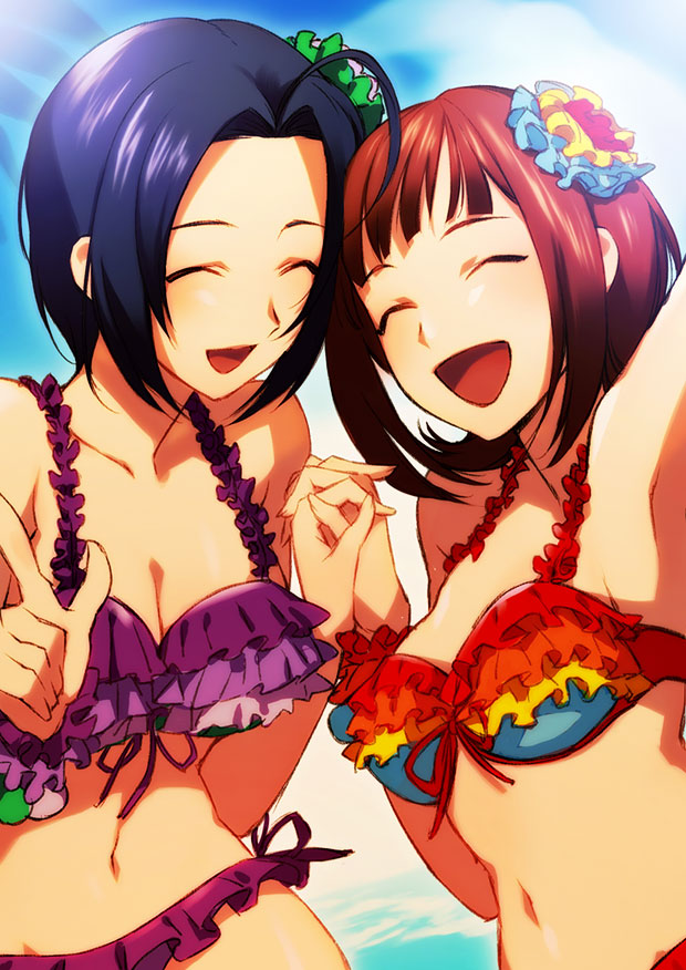 amami haruka and miura azusa (idolmaster) drawn by akiyoshi_haru