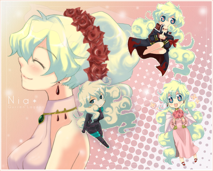 nia teppelin and antispiral nia (tengen toppa gurren lagann) drawn by hazuki_(pacco)
