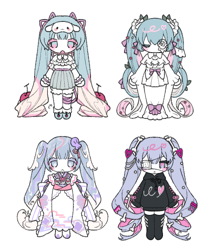 hatsune miku and cinnamoroll (vocaloid and 2 more) drawn by u_emper