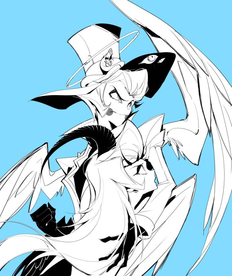 lucifer morningstar and lilith (hazbin hotel) drawn by zhu_xing_pupupu
