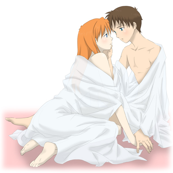 souryuu asuka langley and ikari shinji (neon genesis evangelion)