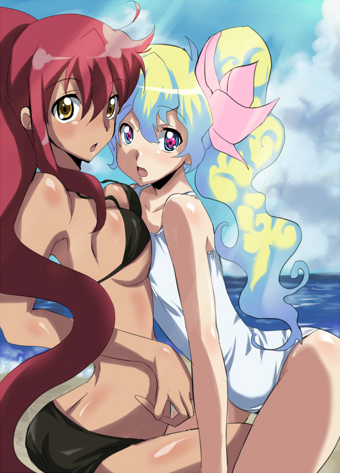yoko littner and nia teppelin (tengen toppa gurren lagann) drawn by maruki_(punchiki)