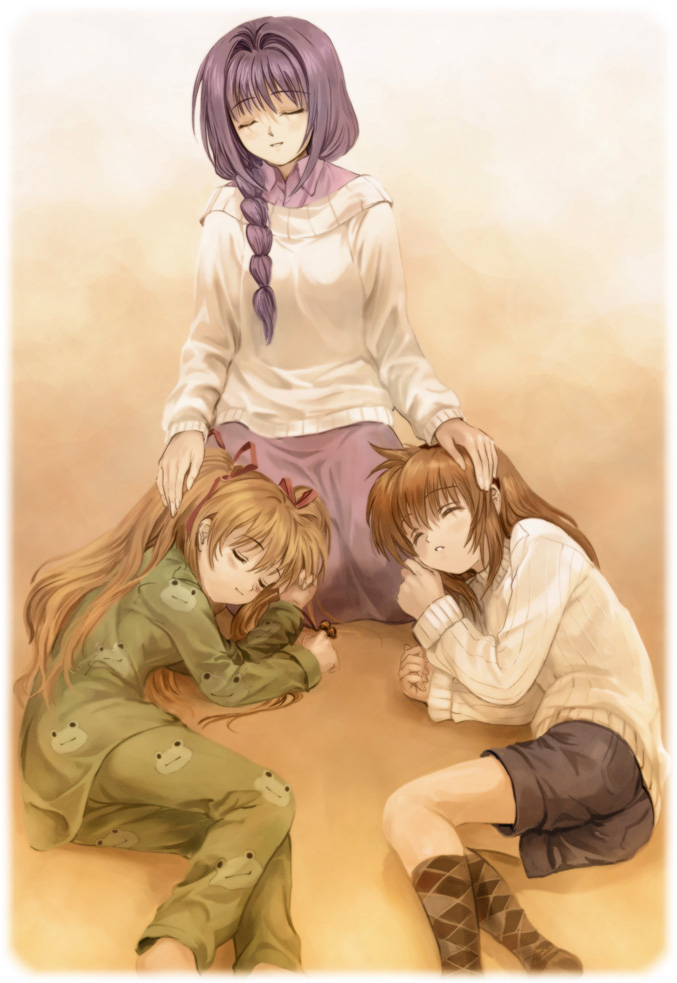 tsukimiya ayu, minase akiko, and sawatari makoto (kanon) drawn by mutsuki_(moonknives)