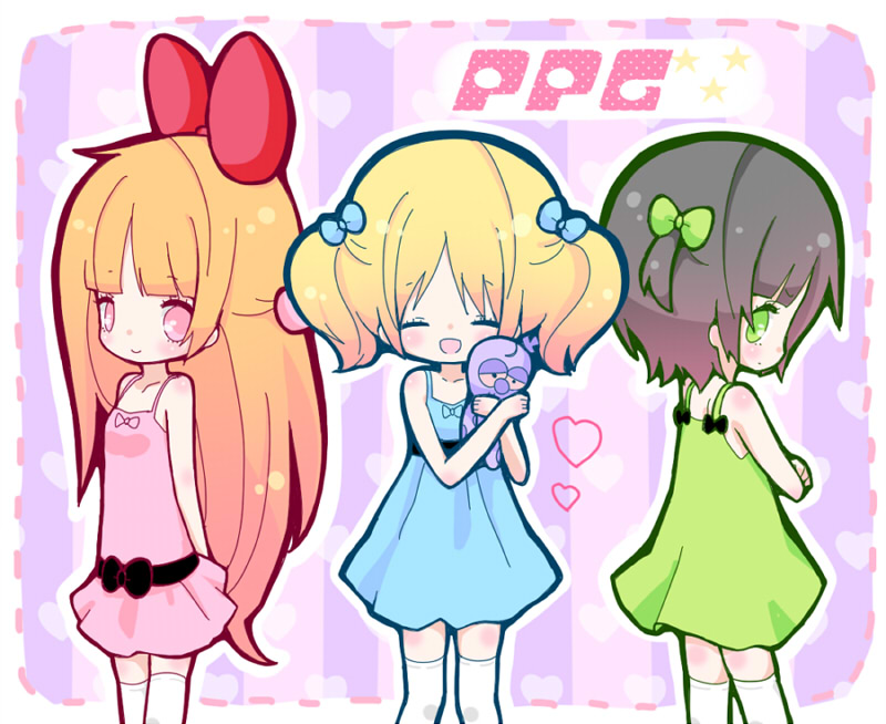 buttercup, blossom, and bubbles (powerpuff girls) drawn by mamimu_(ma-mi-mu.me)