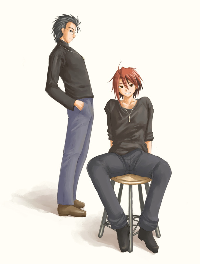 nagi springfield and konoe eishun (mahou sensei negima!) drawn by kasuga_yukihito