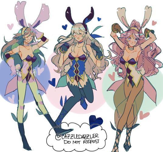 female corrin, olivia, and soleil (fire emblem and 3 more) drawn by pomme_(lazzledazzle)